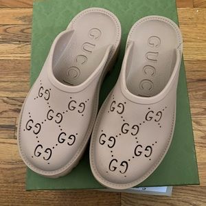 100% Authentic Gucci platform perforated clog